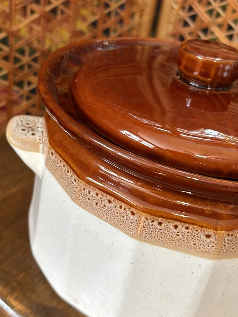 Stoneware Casserole with Brown Glazed Lid - Home Kitchen